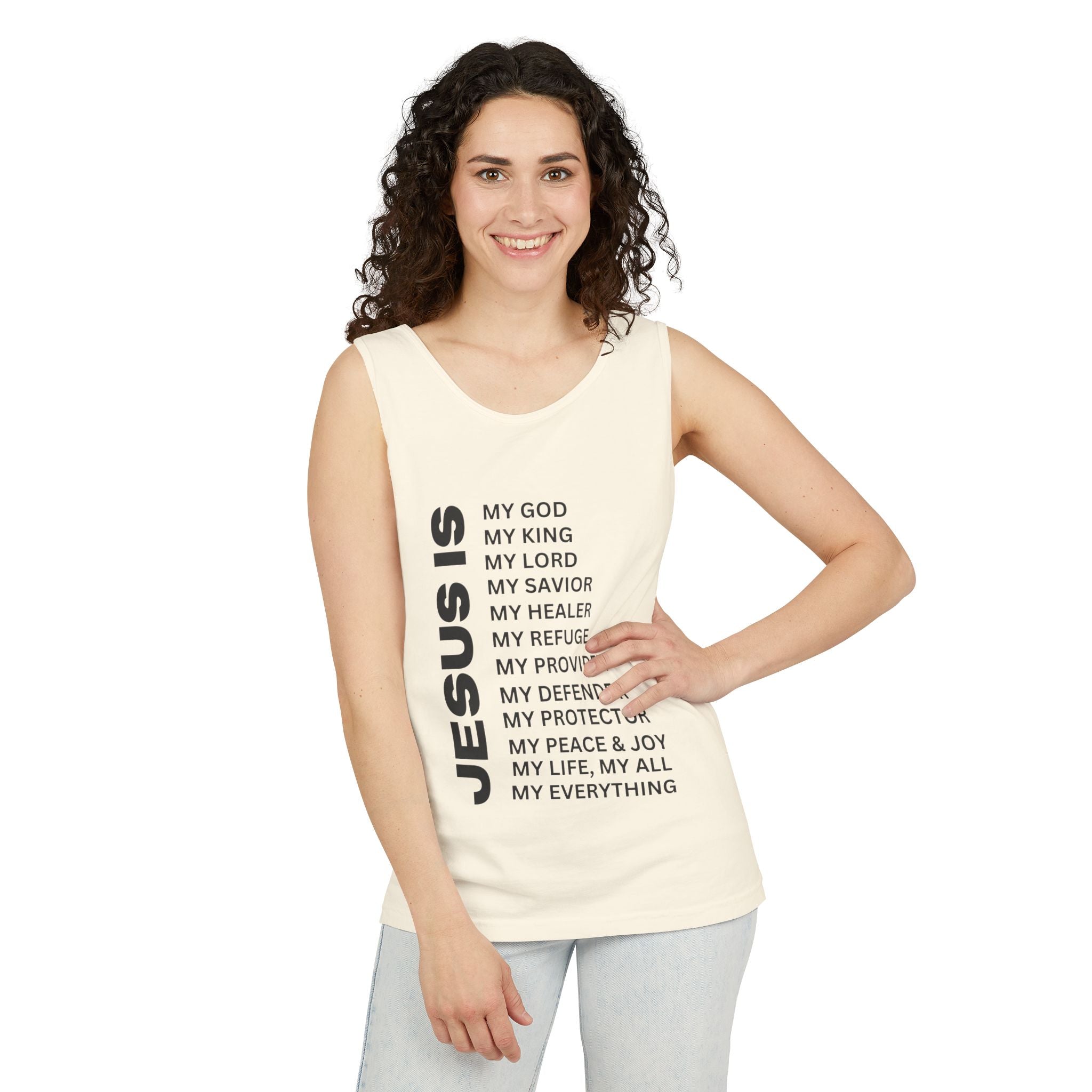 Christian JESUS IS Tank - Black