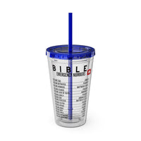 Bible Emergency Numbers 16oz Tumbler with Straw