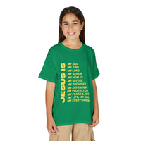 Christian JESUS IS Youth Short Sleeve - Yellow