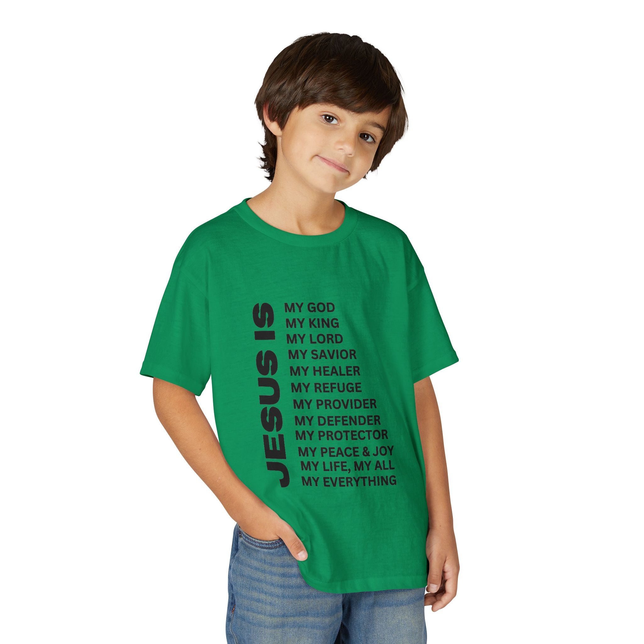Christian JESUS IS Youth Short Sleeve - Black