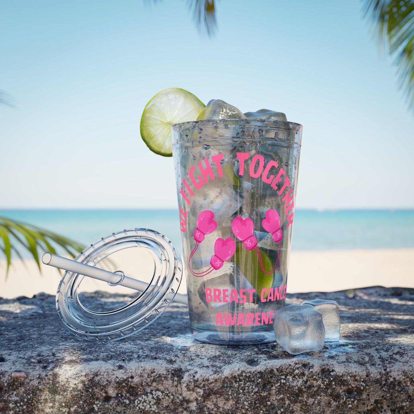 "We Fight Together" 16oz Tumbler with Straw Cup