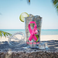 Pink Ribbon “Stay in the Fight” 16oz Tumbler with Straw