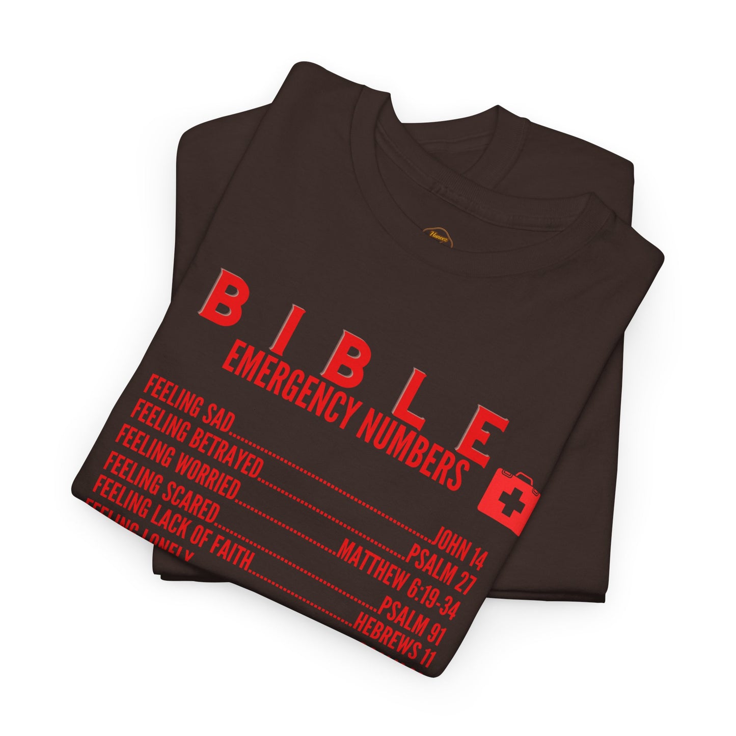 Bible Emergency Numbers Tee - Red