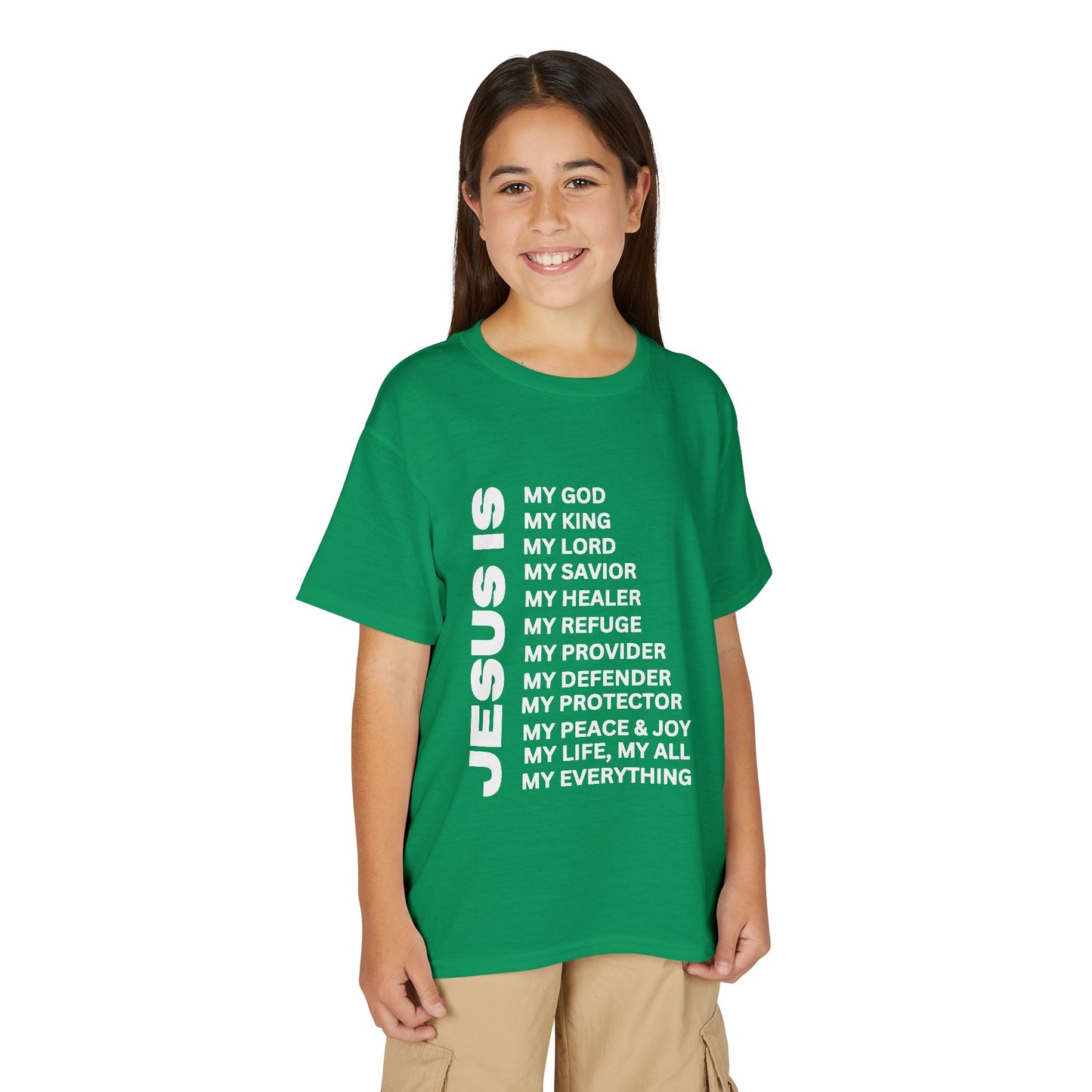 Christian JESUS IS Youth Short Sleeve - White