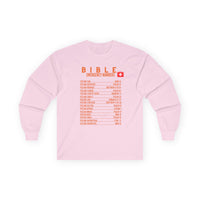 Bible Emergency Numbers Long Sleeve Tee - Orange