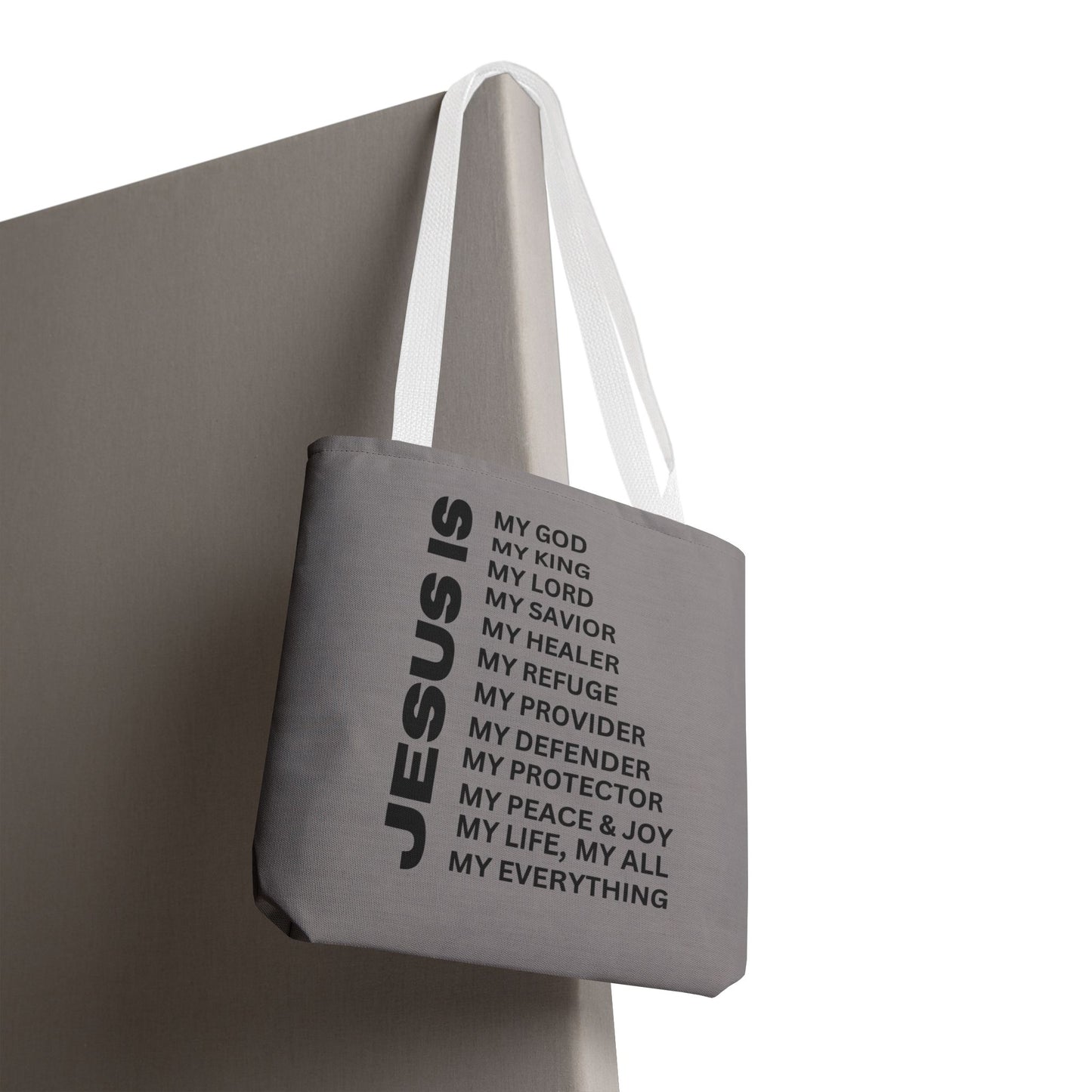 Christian JESUS IS Tote Bag - Grey