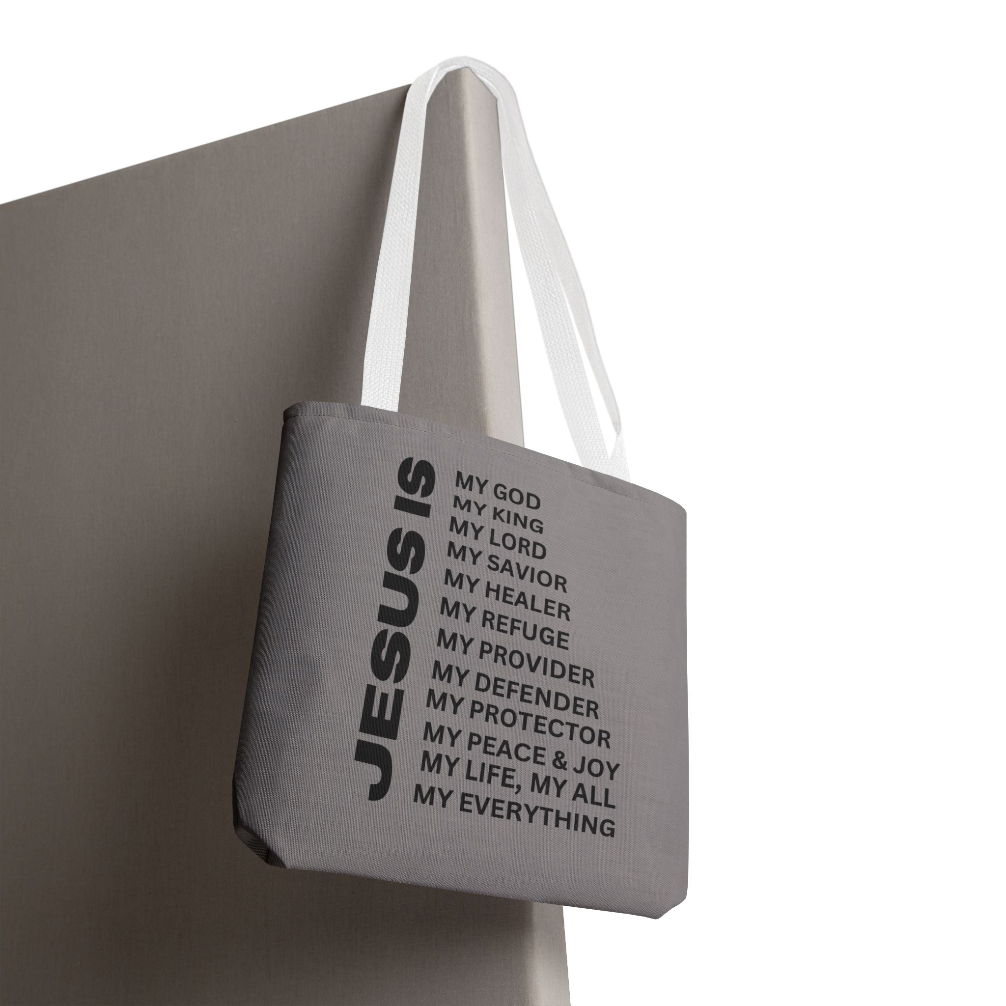 Christian JESUS IS Tote Bag - Grey