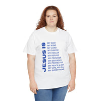 Christian JESUS IS T-Shirt - Blue