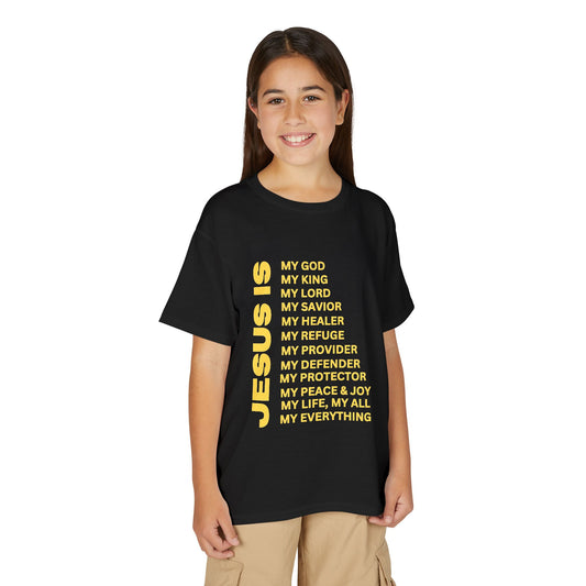 Christian JESUS IS Youth Short Sleeve - Yellow