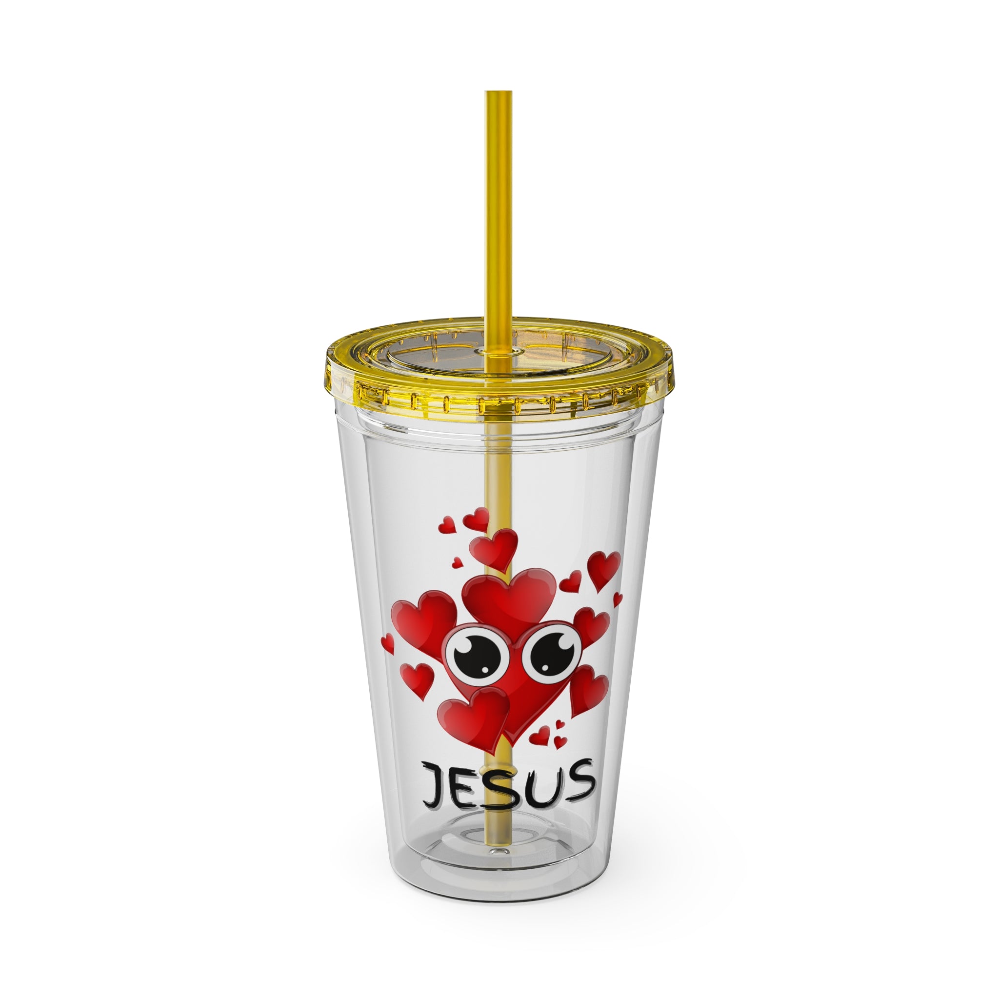Jesus Heart Love 16oz Tumbler with Straw