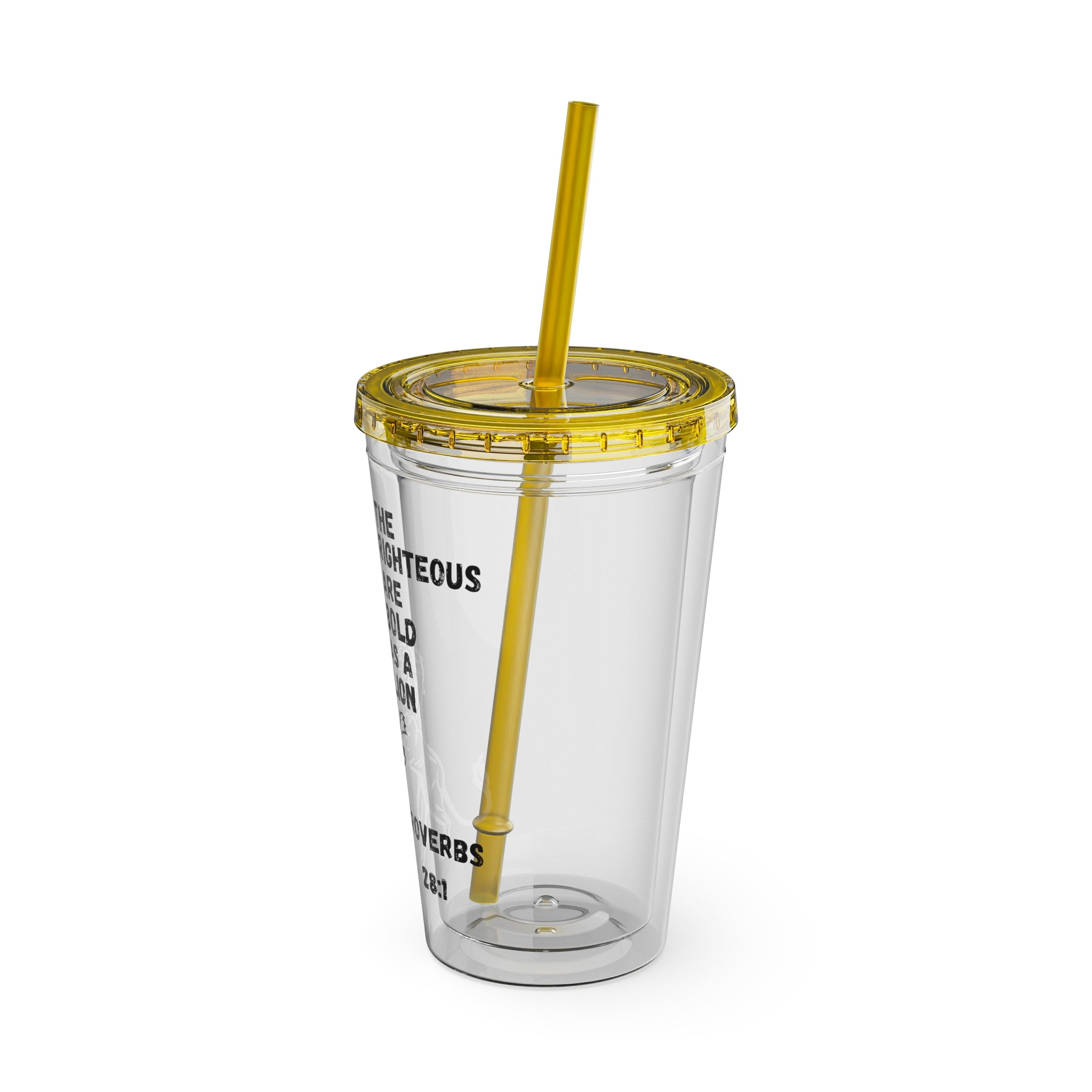 "The Righteous Are Bold as a Lion" 16oz Inspirational Tumbler with Straw
