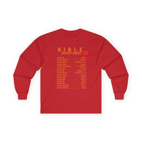 Bible Emergency Numbers Long Sleeve Tee - Orange
