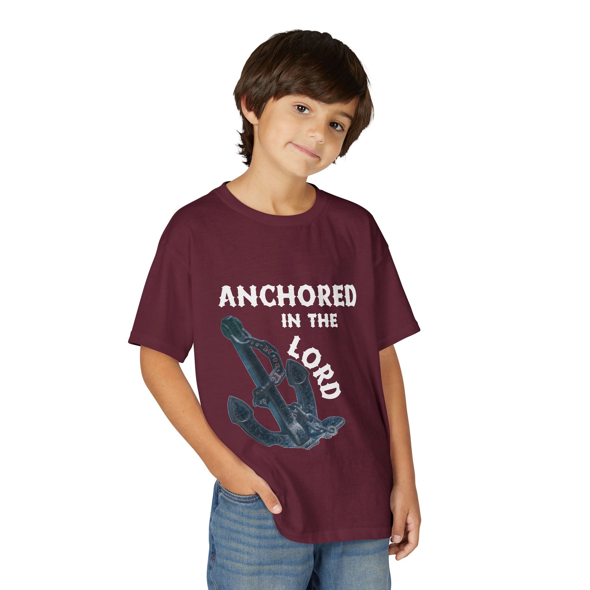 Anchored in the Lord Youth T-Shirt — White