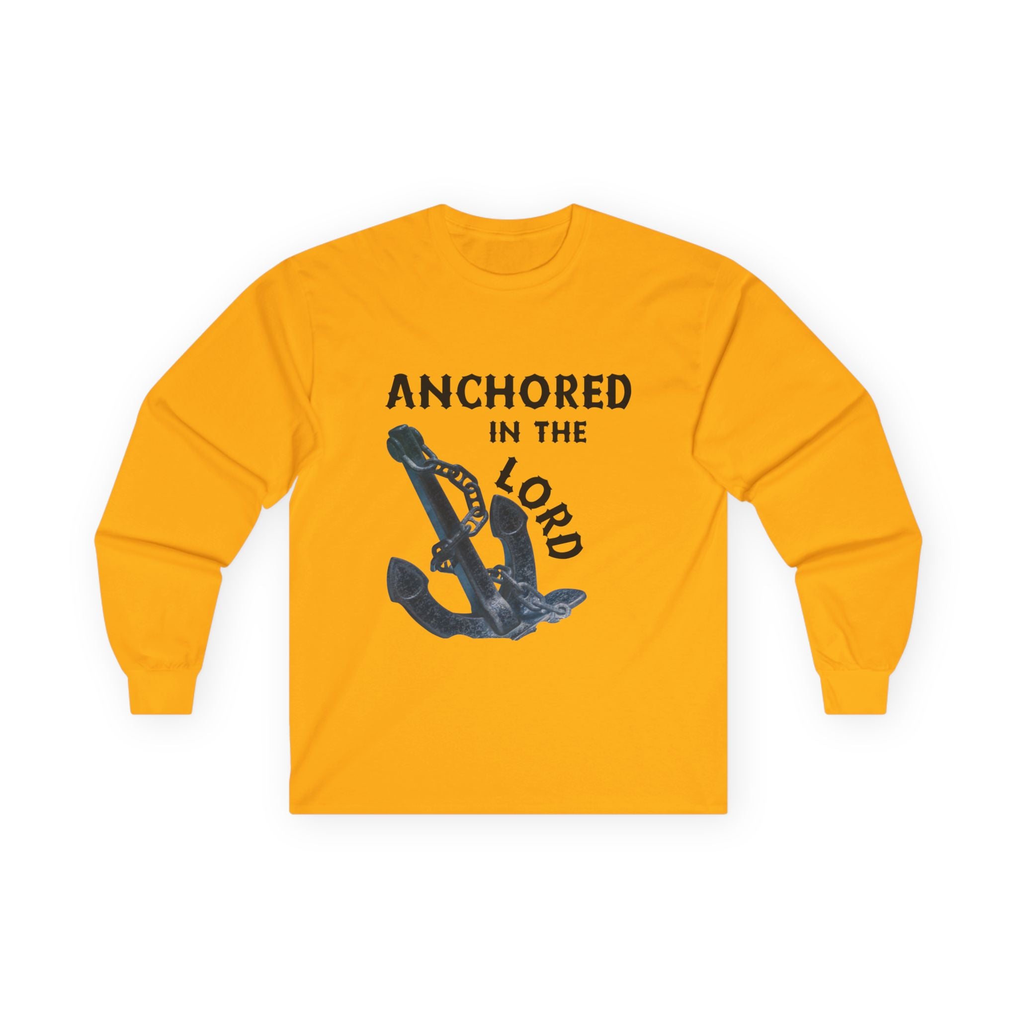 Anchored in the Lord Long Sleeve Tee - Black