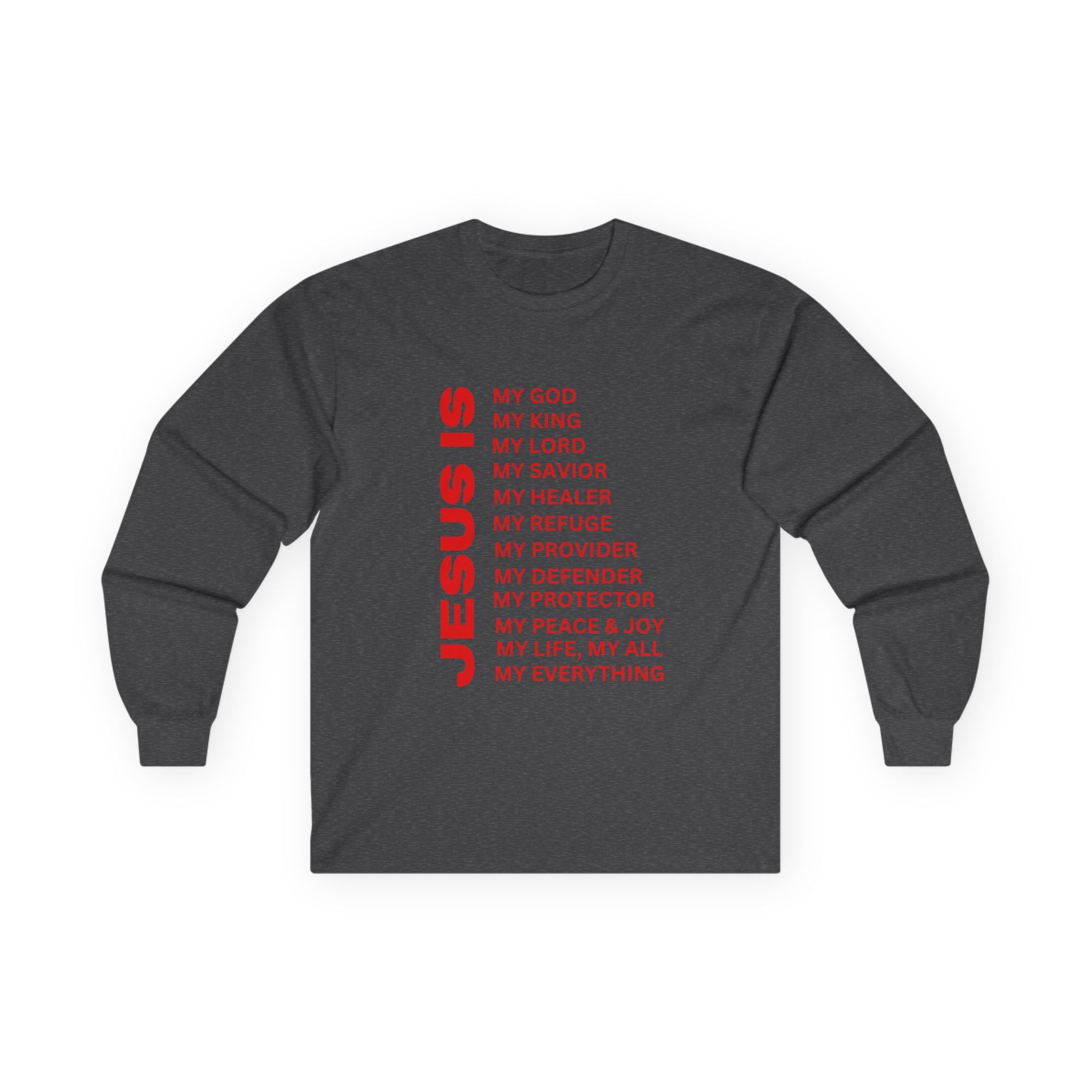 Christian JESUS IS Long Sleeve - Red