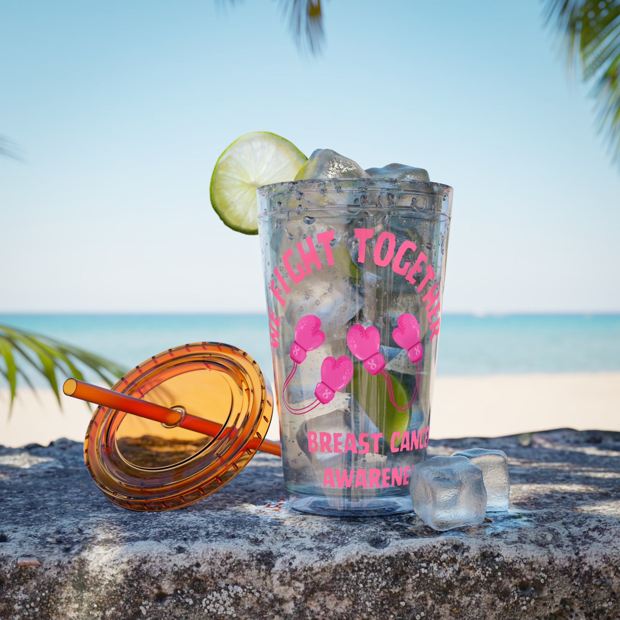 "We Fight Together" 16oz Tumbler with Straw Cup