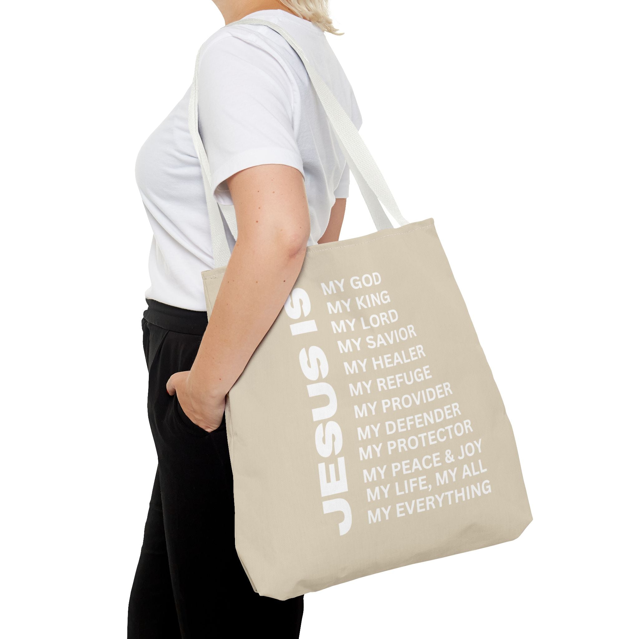 Christian JESUS IS Tote Bag - Sand