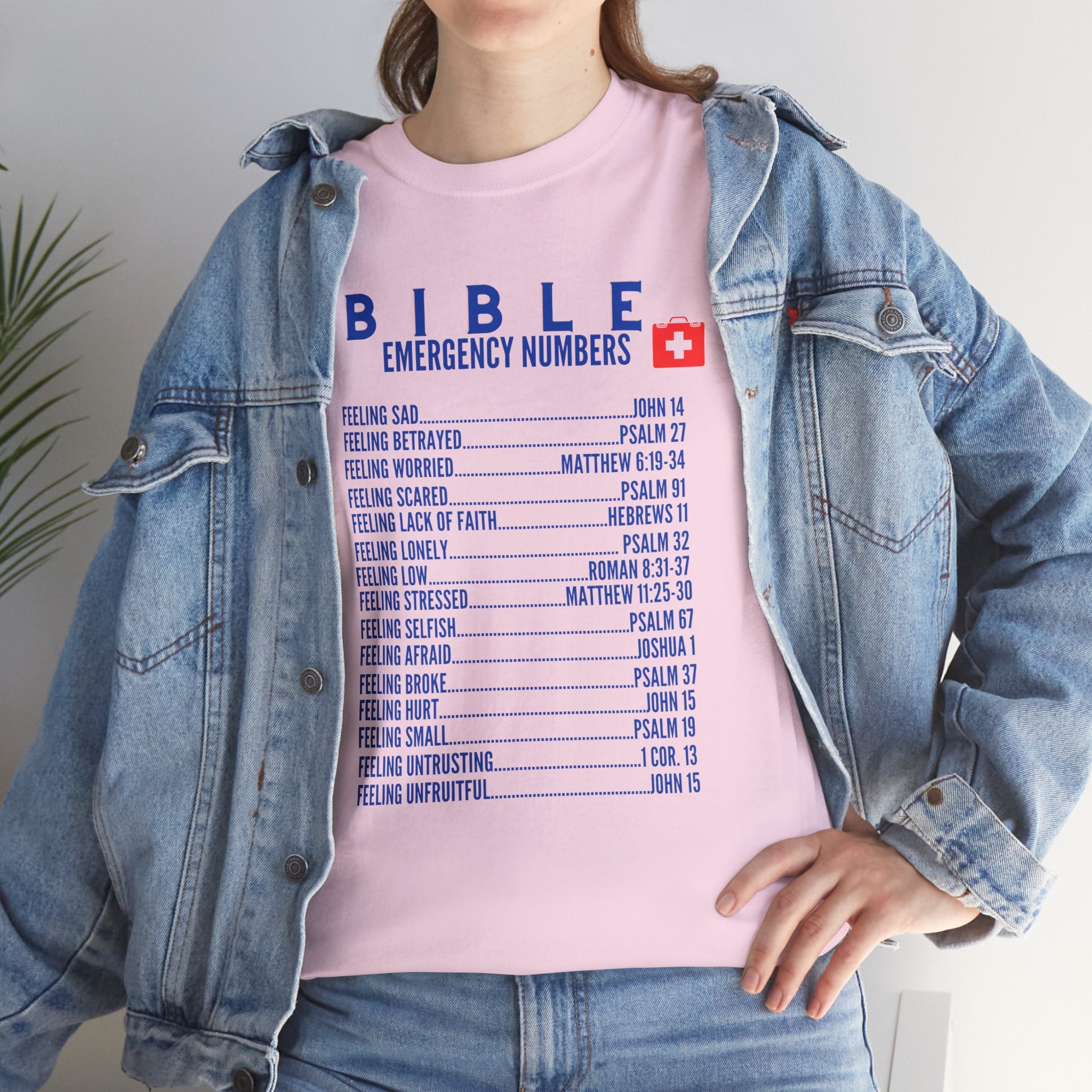Bible Emergency Numbers Tee - Blue
