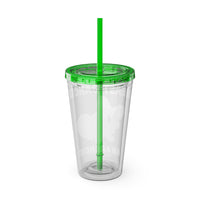 Breast Cancer Awareness 16oz Tumbler with Straw - Butterfly, Heart
