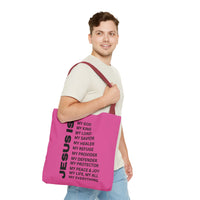 Christian JESUS IS Tote Bag - Pink