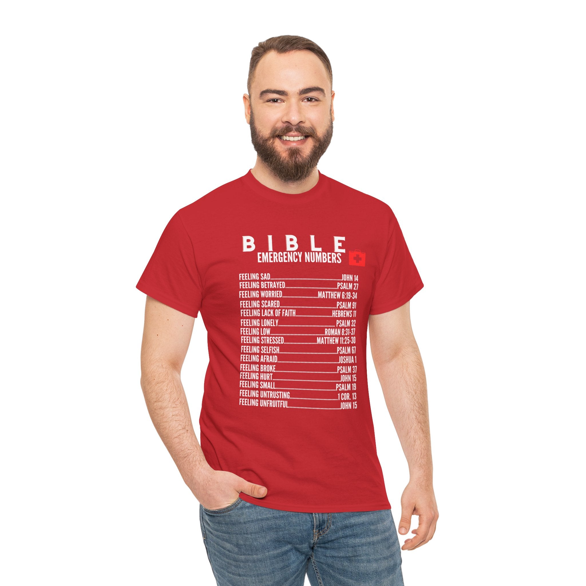 Bible Emergency Numbers Tee - White