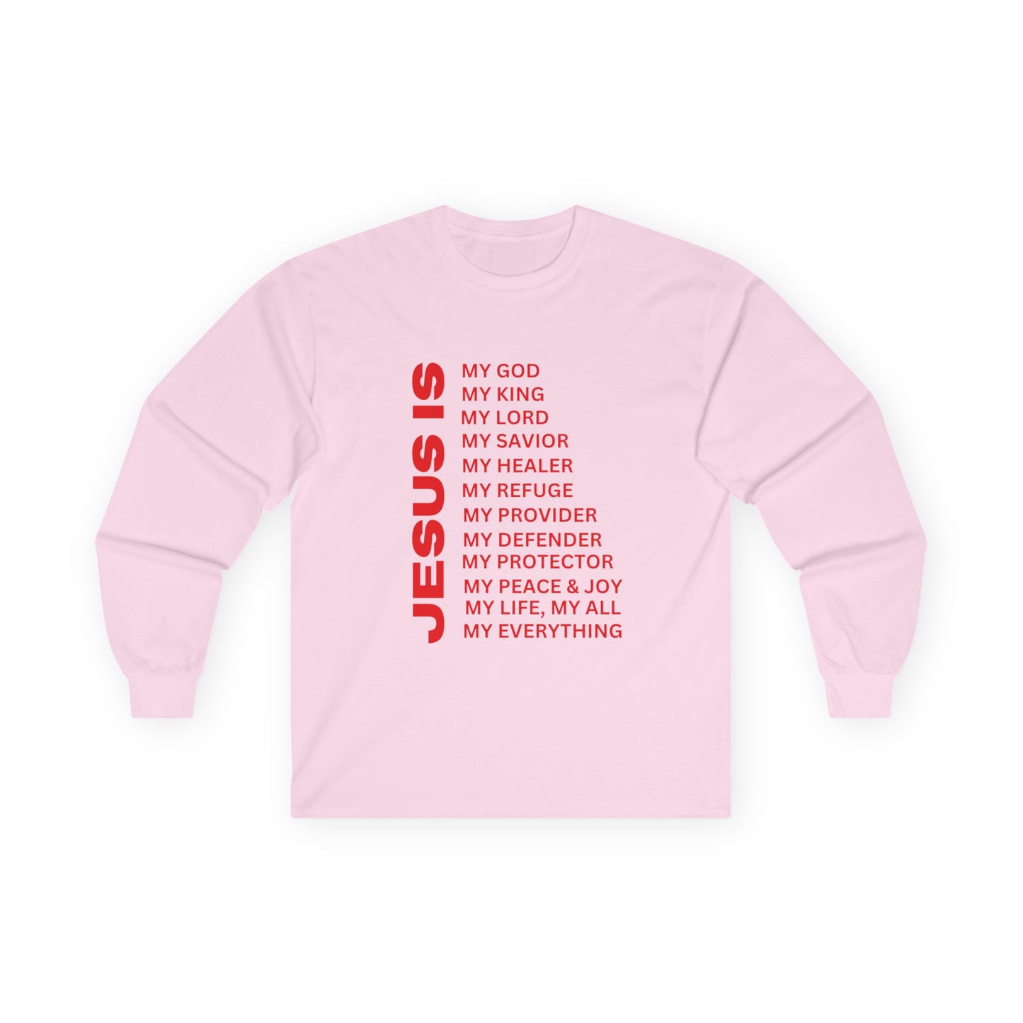 Christian JESUS IS Long Sleeve - Red
