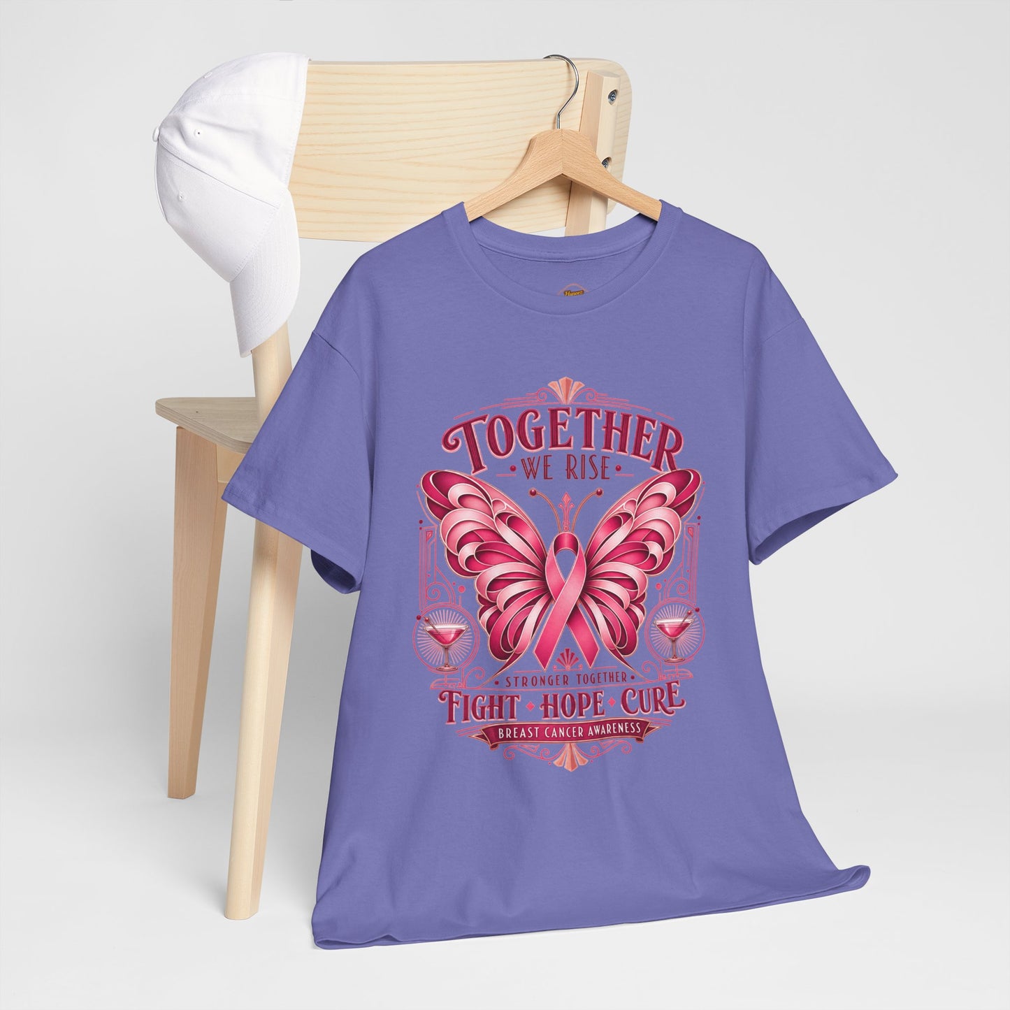 Together We Rise Breast Cancer Awareness T-Shirt — Fight Hope Cure Tee