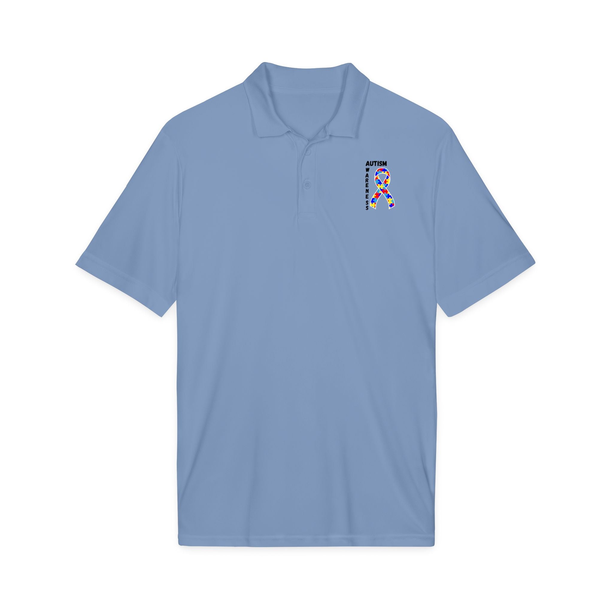 Autism Puzzle Ribbon Polo - Black