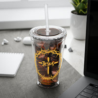 Jesus Crown of Thorns 16oz Tumbler with Straw