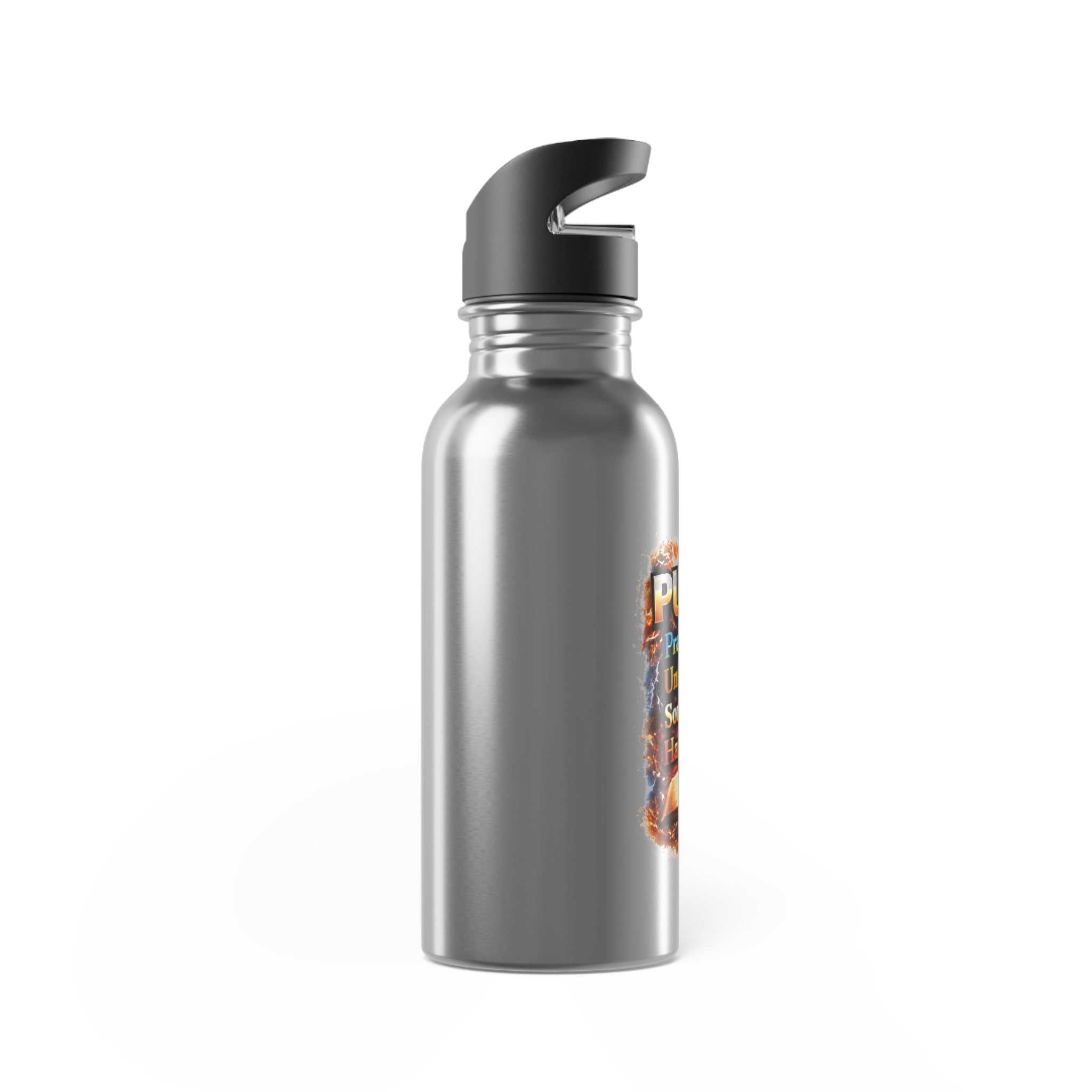 Push: Pray Until Something Happens 20oz with Straw Stainless Steel Water Bottle - Bible
