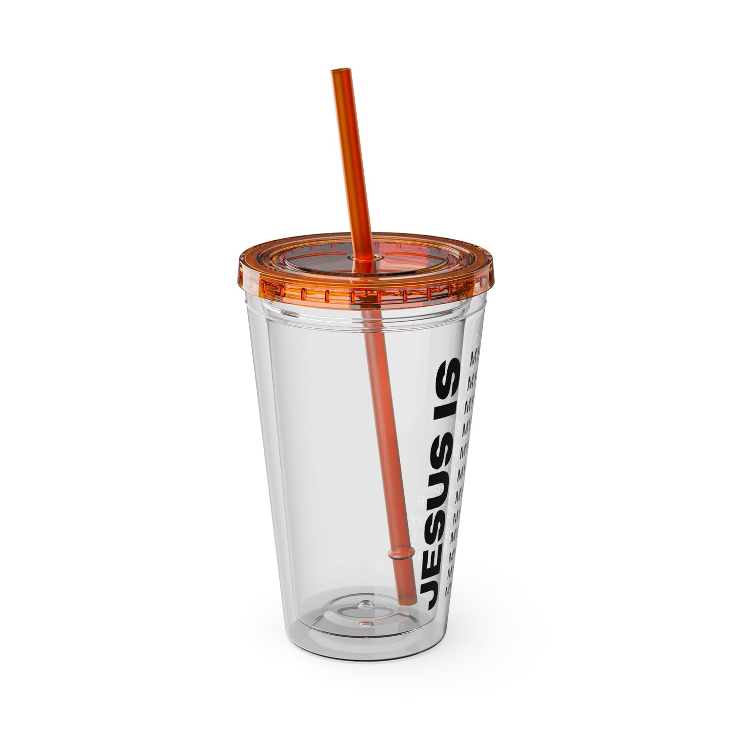Christian JESUS IS 16oz Tumbler with Straw