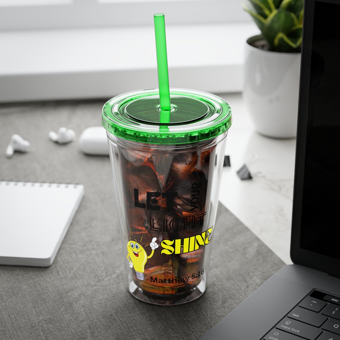 Let Your Light Shine 16oz Tumbler With Straw