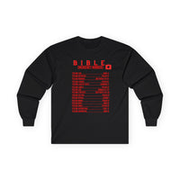 Bible Emergency Numbers Long Sleeve Tee - Red