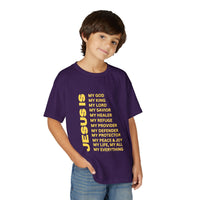 Christian JESUS IS Youth Short Sleeve - Yellow