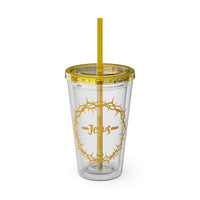 Jesus Crown of Thorns 16oz Tumbler with Straw