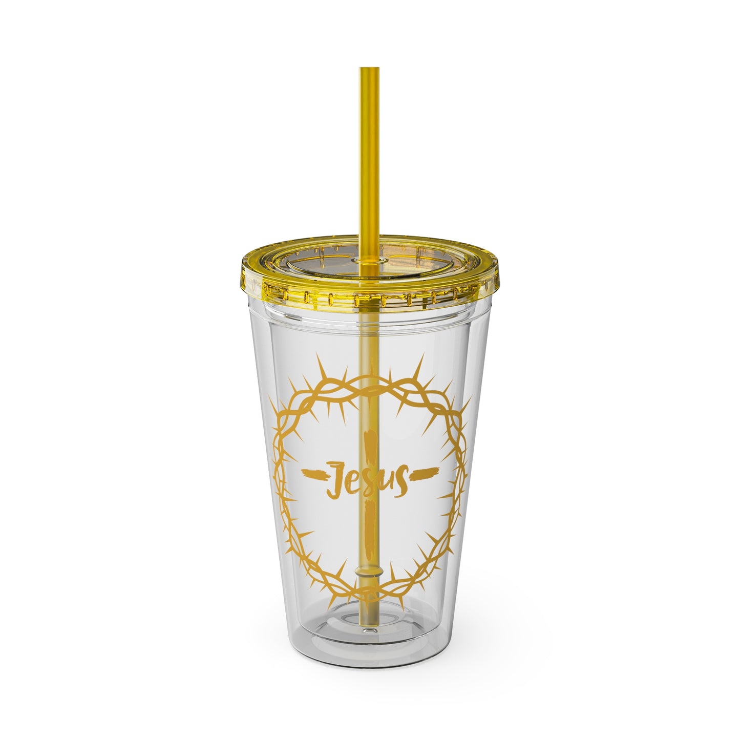 Jesus Crown of Thorns 16oz Tumbler with Straw