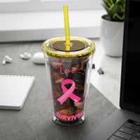 Breast Cancer Survivor 16oz Tumbler with Straw