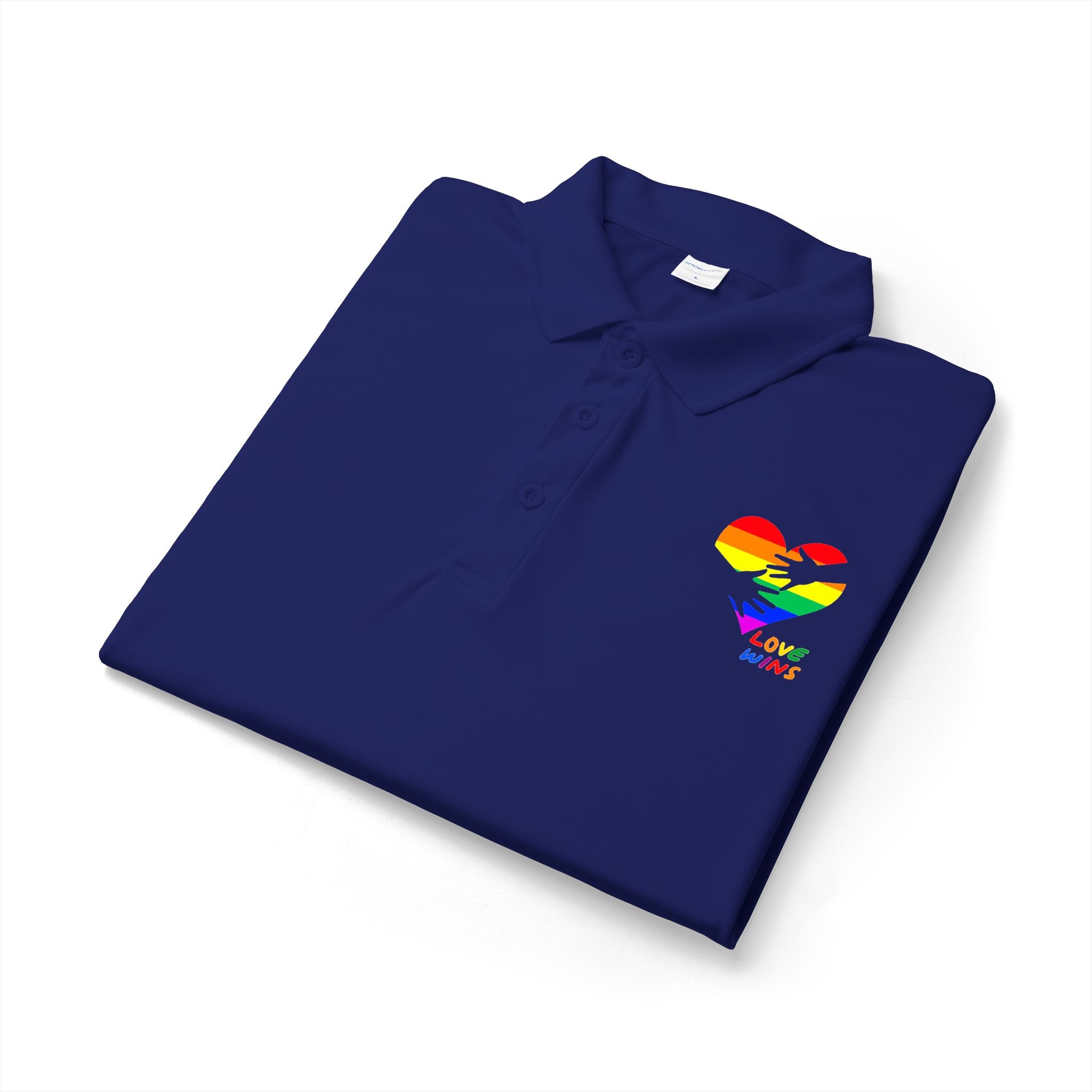 Rainbow Heart Love Wins Polo