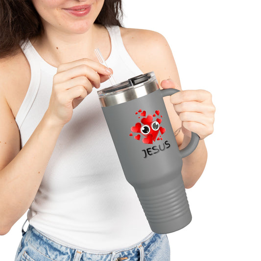 Eye Love Jesus Insulated Travel Mug, 40oz Black
