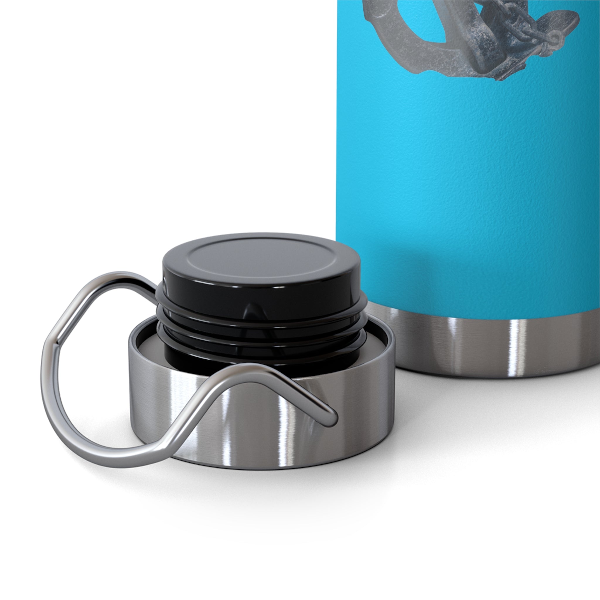"Anchored in the Lord" 22oz Insulated Water Bottle — Black