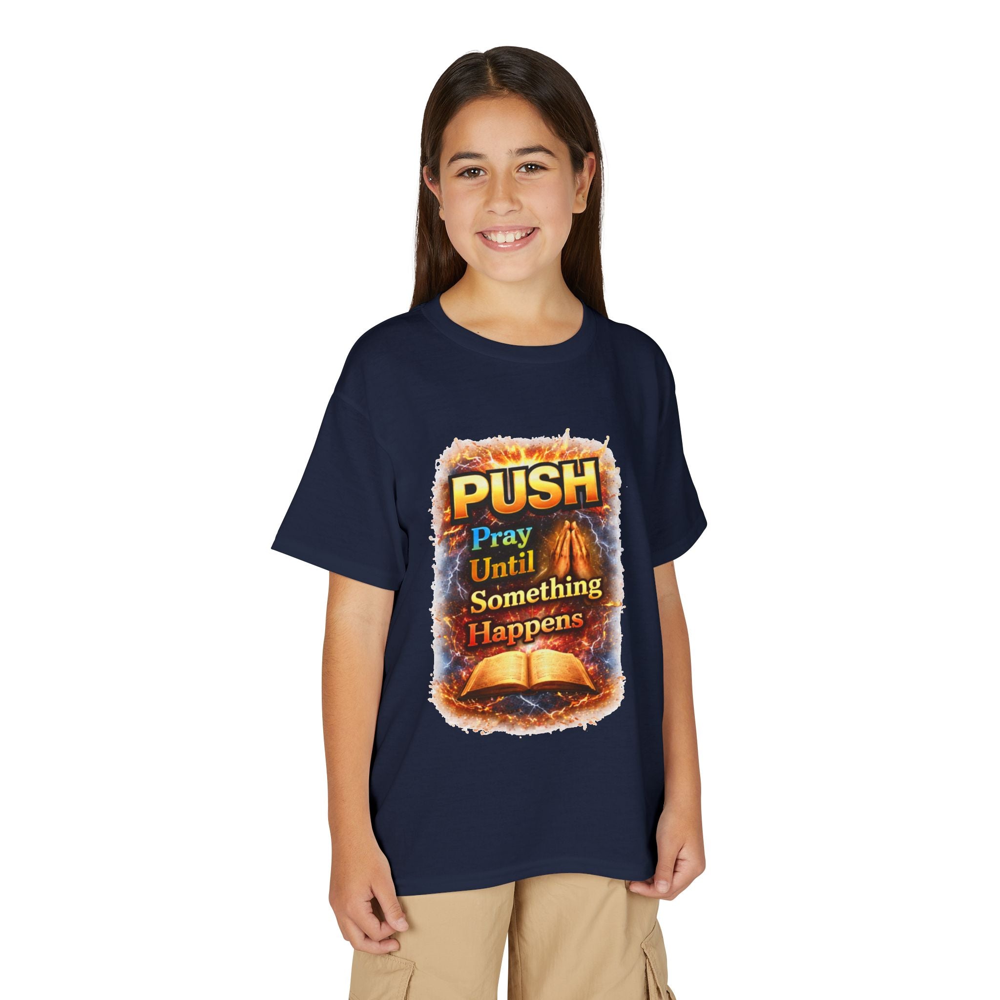 "Push: Pray Until Something Happens" Youth T-shirt - Bible
