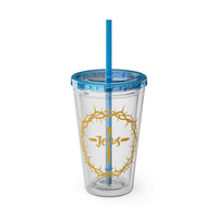 Jesus Crown of Thorns 16oz Tumbler with Straw