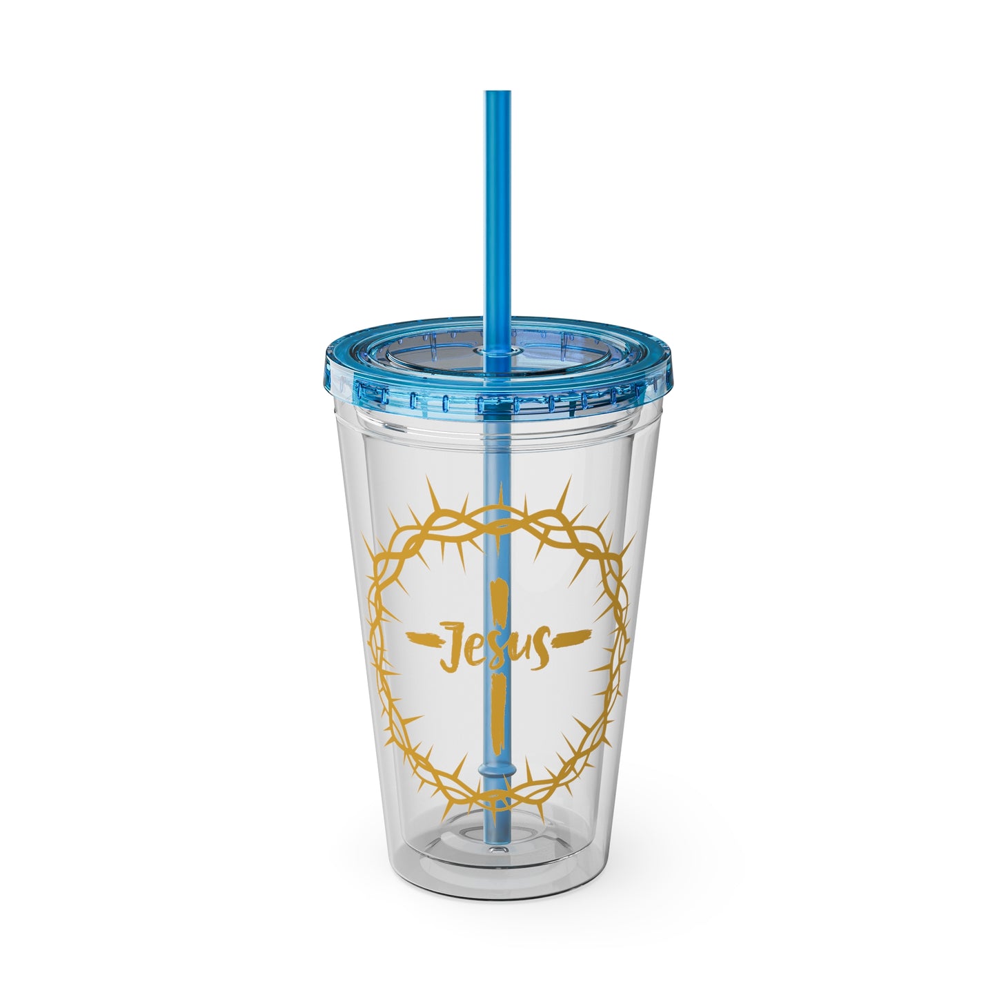 Jesus Crown of Thorns 16oz Tumbler with Straw