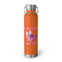 Butterfly Breast Cancer Awareness 22oz Insulated Water Bottle