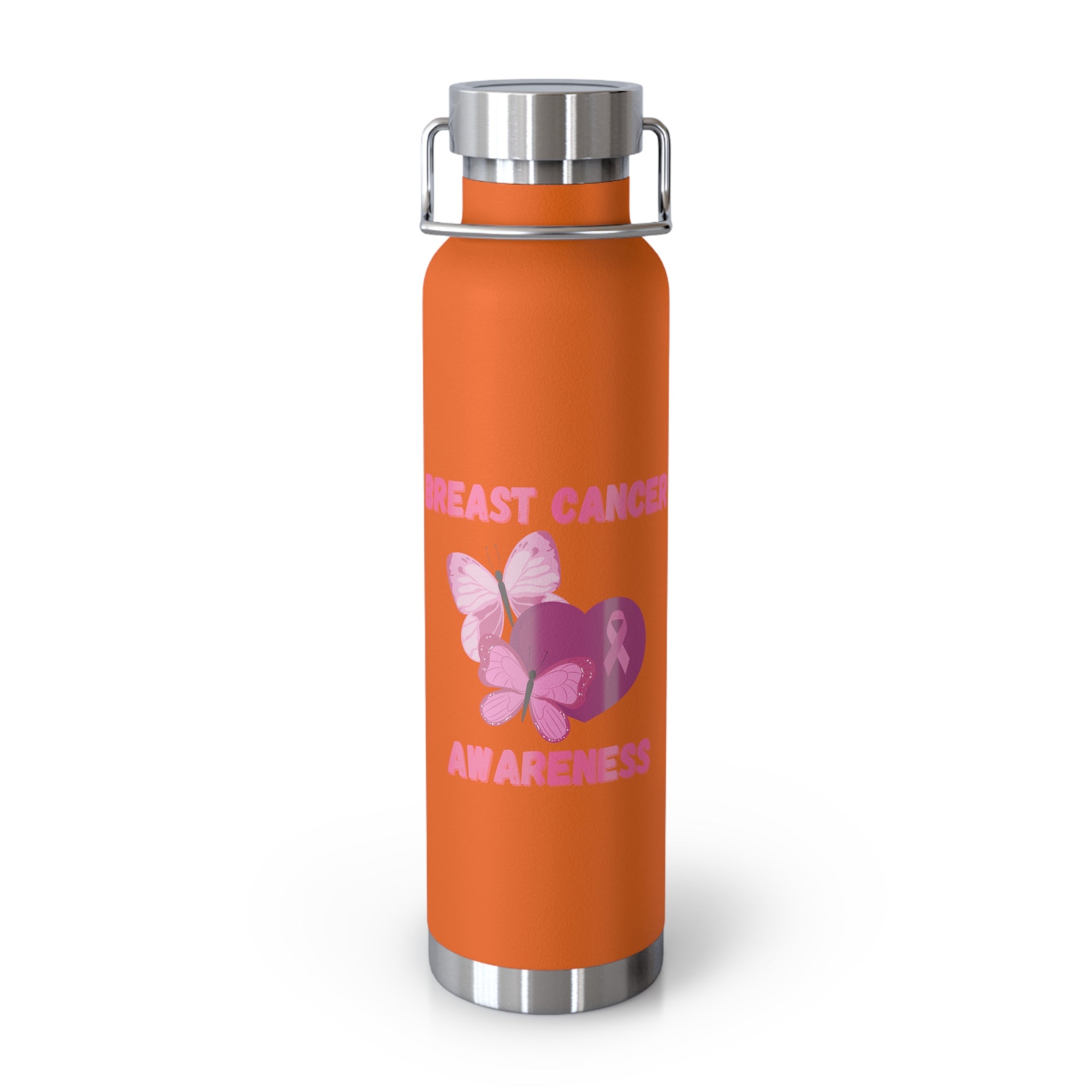 Butterfly Breast Cancer Awareness 22oz Insulated Water Bottle