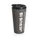 Christian JESUS IS Grey Stainless Steel Travel Mug - White