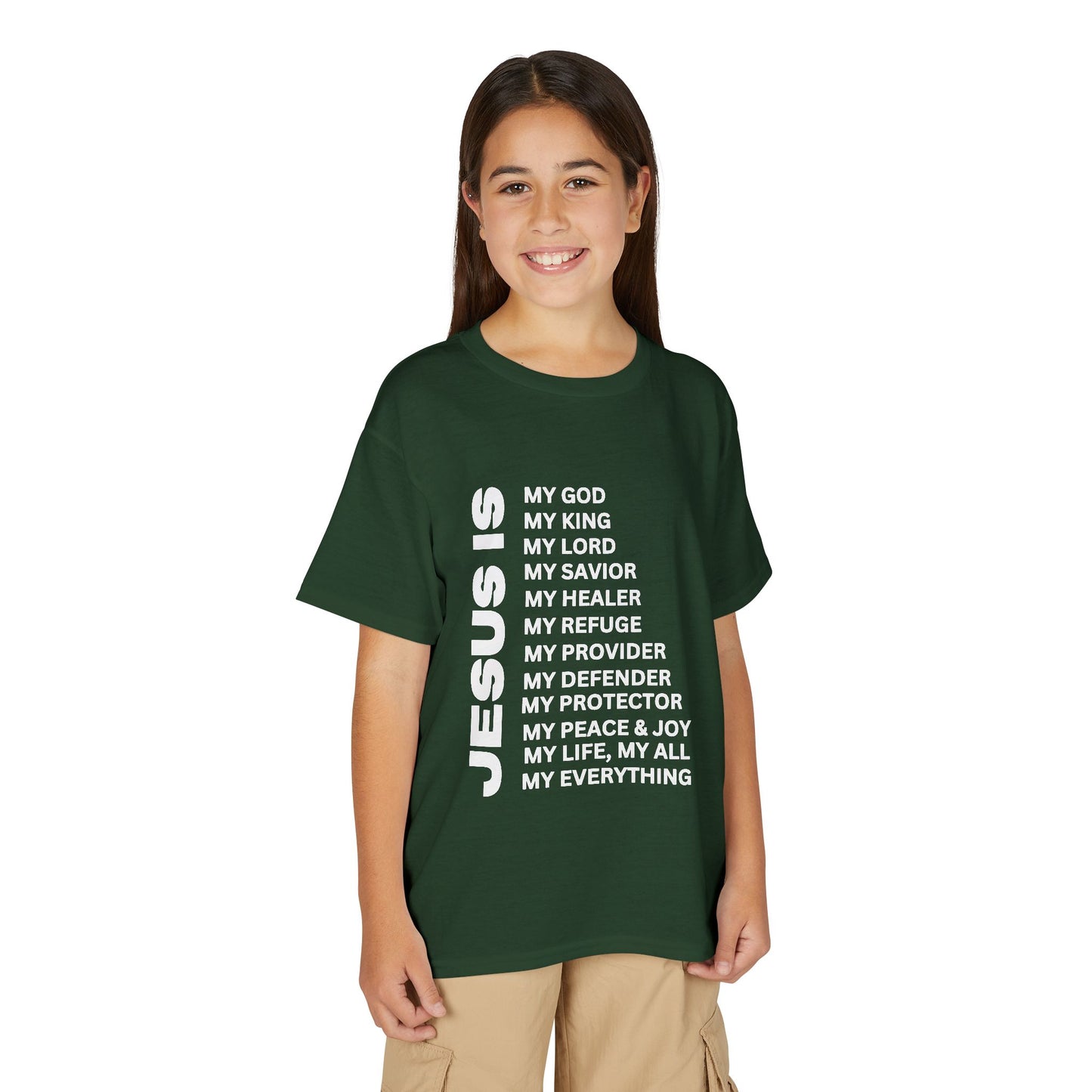 Christian JESUS IS Youth Short Sleeve - White