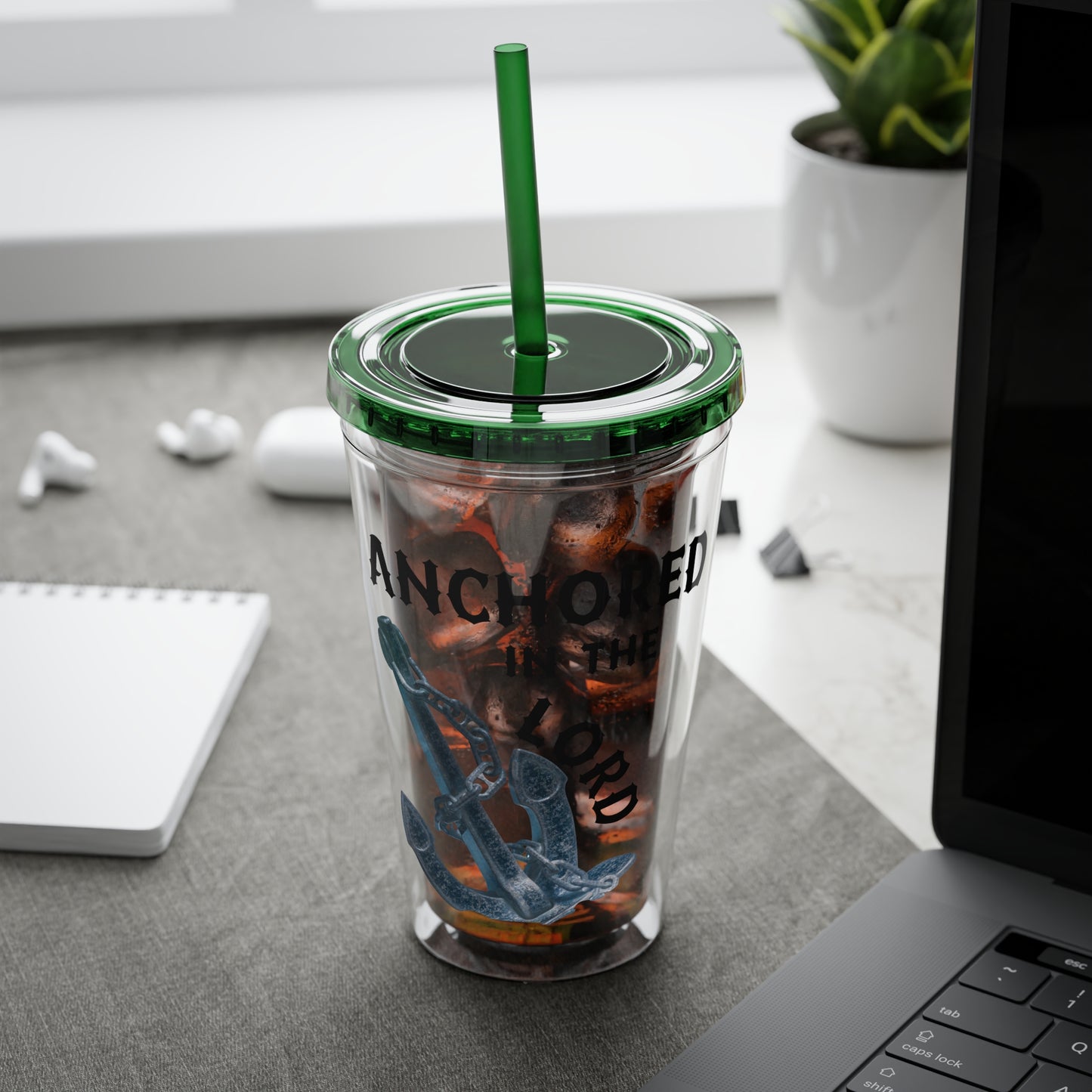 Anchored in the Lord 16oz Tumbler with Straw