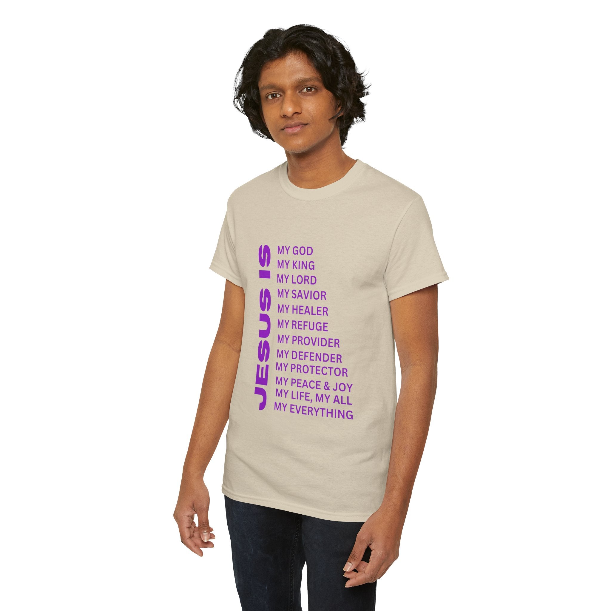 Christian JESUS IS T-shirt - Purple
