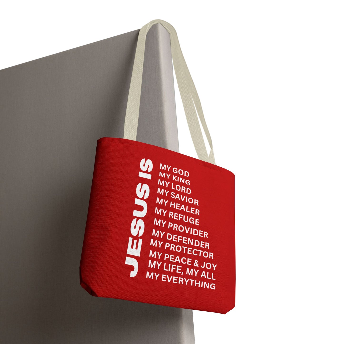 Christian JESUS IS Tote Bag - Red